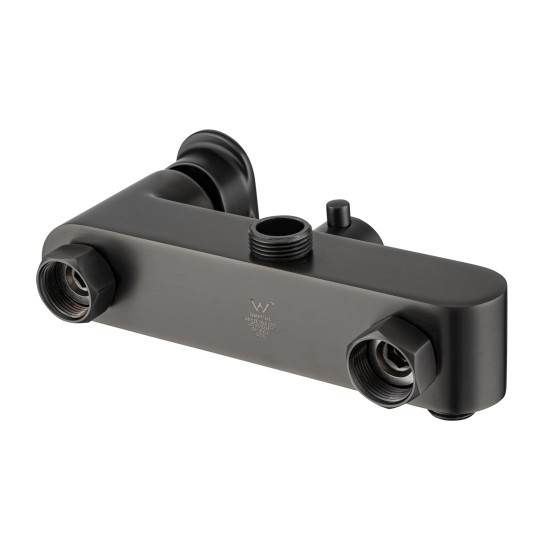 10 inch 250mm Square Gunmetal Grey Shower Tower With Rain Head Bottom Water Inlet