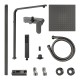 10 inch 250mm Square Gunmetal Grey Shower Tower With Rain Head Bottom Water Inlet