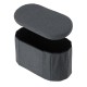 108L Oval Boucle Folding Ottoman Storage Bench Foldable Chair Deep Gray