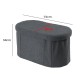 108L Oval Boucle Folding Ottoman Storage Bench Foldable Chair Deep Gray