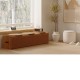 3 Seats Kraft Paper Bench Portable Folding Sofa Foot Stool Shoe Bench Brown