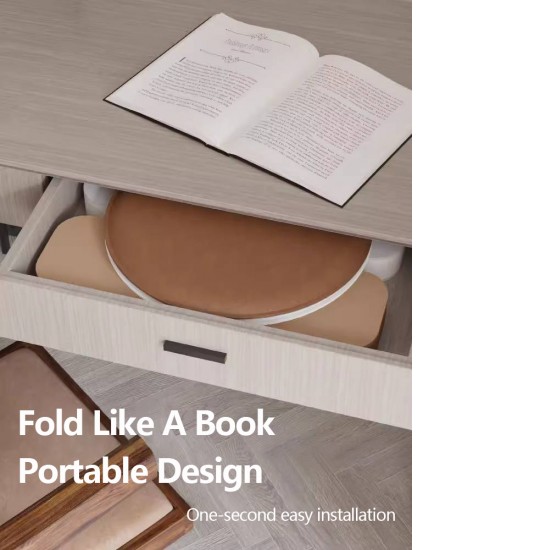 3 Seats Kraft Paper Bench Portable Folding Sofa Foot Stool Shoe Bench White