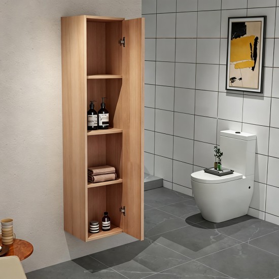 350x300x1600mm Height Plywood Fluted Tall Cabinet Light Oak