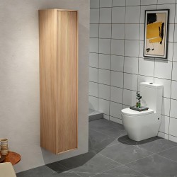 350x300x1600mm Height Plywood Fluted Tall Cabinet Light Oak