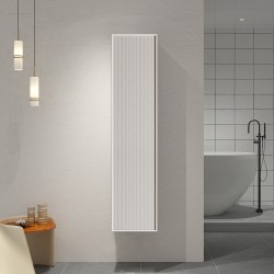 350x300x1600mm Height Plywood Fluted Tall Cabinet Matt White