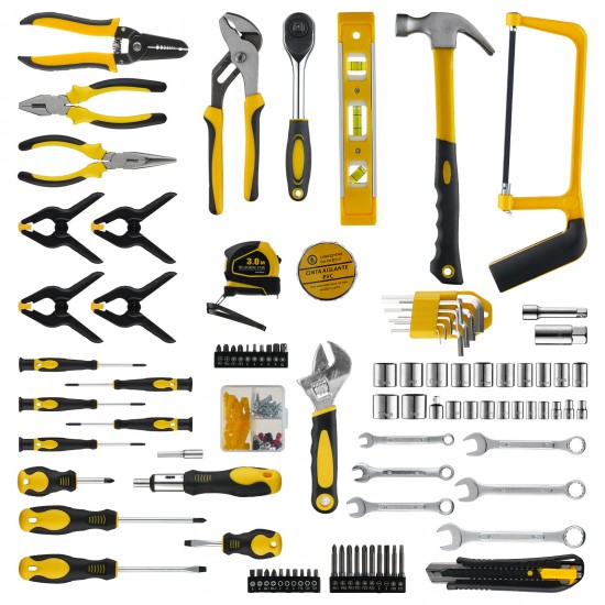 158PCs Hand Tool Set Portable Mechanics Automotive Repair Workshop Tool Kit