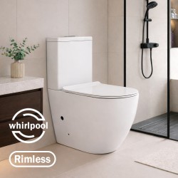 645x370x815mm Rimless Whirlpool FlushToilet Suite Back To Wall Two Piece Toilets Suite