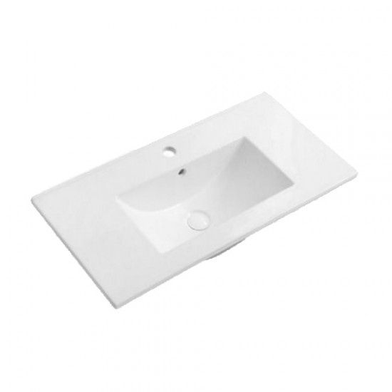 DNW 750X460X480MM Plywood Wall Hung Vanity - Light Oak With Ceramic Top