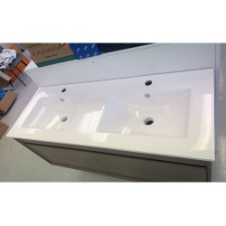 1500mm Double Bowl Ceramic Vanity Top Only with Overflow