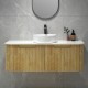 Amos 1210X460X430mm Plywood Light Oak Fluted Curve Vanity With Flat Top