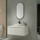 Amos 1210X460X430mm Plywood Matte White Fluted Curve Vanity With Flat Top