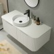 Amos 1210X460X430mm Plywood Matte White Fluted Curve Vanity With Flat Top