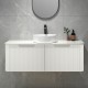 Amos 1210X460X430mm Plywood Matte White Fluted Curve Vanity With Flat Top