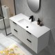Billy 1210x465x585mm Plywood Matt White Wall Hung Fluted Curve Vanity With Ceramic Top