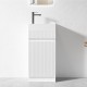 Billy 400x205x870mm Fluted Floorstanding Vanity White With Ceramic Basin
