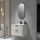 Billy 755x465x585mm Plywood Matt White Wall Hung Fluted Curve Vanity With Ceramic Top