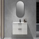 Billy 755x465x585mm Plywood Matt White Wall Hung Fluted Curve Vanity With Ceramic Top