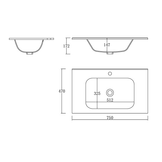 Cavon 750X470X560mm Plywood Fluted Light Oak Wall Hung Vanity 