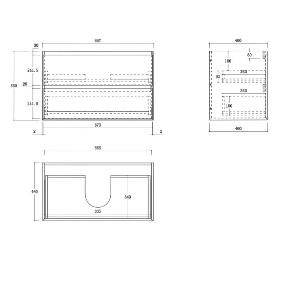 Cavon 900x470x560mm Plywood Light Oak Wall Hung Vanity
