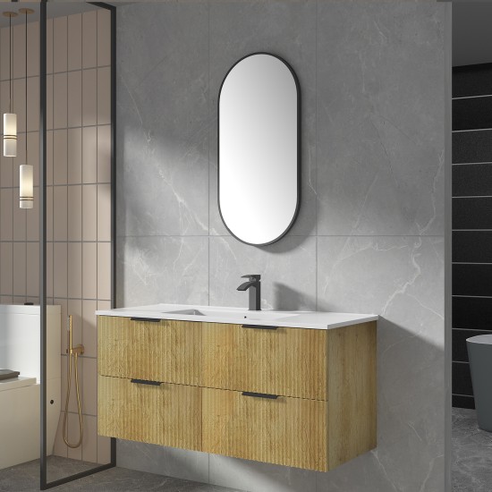 Felix 1200X465X565mm Plywood Light Oak Fluted Vanity