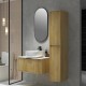 Felix 760X510X360mm Plywood Light Oak Fluted Vanity With Flat Top