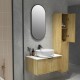 Felix 760X510X360mm Plywood Light Oak Fluted Vanity With Flat Top
