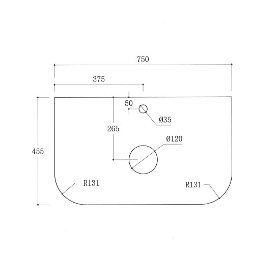Luma 750X455X450mm Plywood Matte White Fluted Curve Vanity With Flat Top
