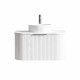Luma 750X455X450mm Plywood Matte White Fluted Curve Vanity With Flat Top