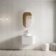 Luma 750X455X450mm Plywood Matte White Fluted Curve Vanity With Flat Top