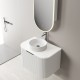 Luma 750X455X450mm Plywood Matte White Fluted Curve Vanity With Flat Top
