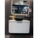 Luma 900X455X450mm Plywood Matte White Fluted Curve Vanity With Flat Top