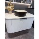 Luma 1200X455X450mm Plywood Matte White Fluted Curve Vanity With Flat Top