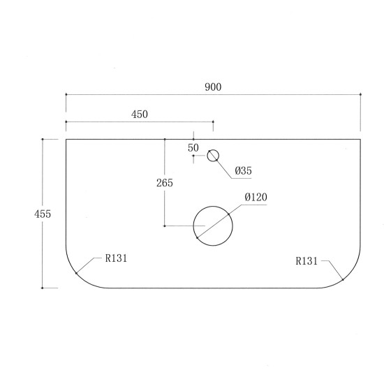 Luma 900X455X450mm Plywood Matte White Fluted Curve Vanity With Flat Top