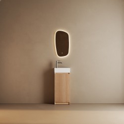 Mino 400X200X920MM PLYWOOD FLUTED FLOOR STANDING VANITY - LIGHT OAK WITH TOP