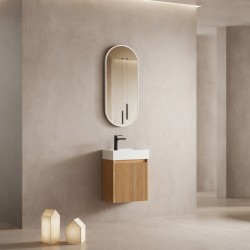 Mino 400X200X620MM PLYWOOD WALL HUNG VANITY - LIGHT OAK WITH TOP