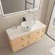 Vero 1200X460X560mm Plywood Light Oak Wall Hung Vanity With Flat Top