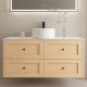 Vero 1200X460X560mm Plywood Light Oak Wall Hung Vanity With Flat Top
