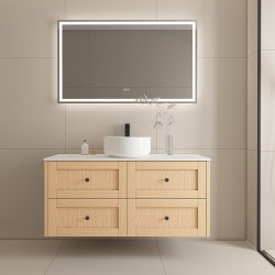 Vero 1200X460X560mm Plywood Light Oak Wall Hung Vanity With Flat Top