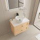 Vero 750X460X560mm Plywood Light Oak Wall Hung Vanity With Flat Top