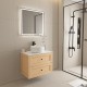 Vero 750X460X560mm Plywood Light Oak Wall Hung Vanity With Flat Top