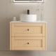 Vero 750X460X560mm Plywood Light Oak Wall Hung Vanity With Flat Top