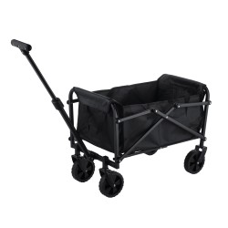 45L Heavy-Duty Foldable Wagon Cart with Sand Wheels & Adjustable Handle Portable Collapsible Trolley for Camping, Beach Garden & Shopping