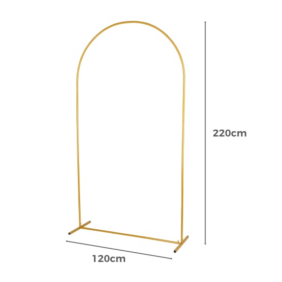 220x120 cm Gold Metal Arch Backdrop Stand Wedding & Event Arch