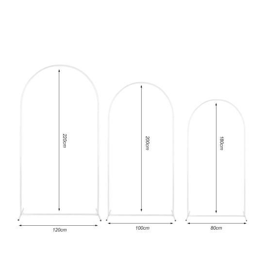 3PCs Wedding Metal Arch Backdrop Stand For Wedding Baby Shower Birthday Anniversary Graduation Garden Balloon Arch Decoration White