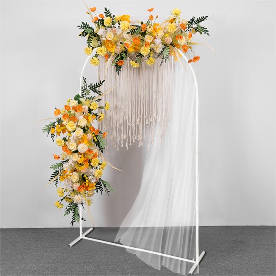 100*200CM Wedding Metal Arch Backdrop Stand, For Wedding Baby Shower Birthday Anniversary Graduation Garden Balloon Arch Decoration White