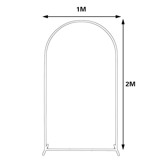 100*200CM Wedding Metal Arch Backdrop Stand, For Wedding Baby Shower Birthday Anniversary Graduation Garden Balloon Arch Decoration White