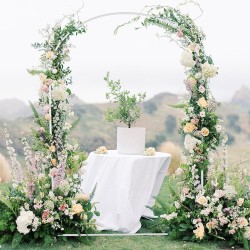 100*200CM Wedding Metal Arch Backdrop Stand, For Wedding Baby Shower Birthday Anniversary Graduation Garden Balloon Arch Decoration White