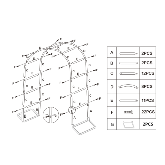 Sturdy White Metal Garden Arch - 1PC Outdoor Climbing Plant Trellis, Ideal for Roses, Vines, Weddings & Events
