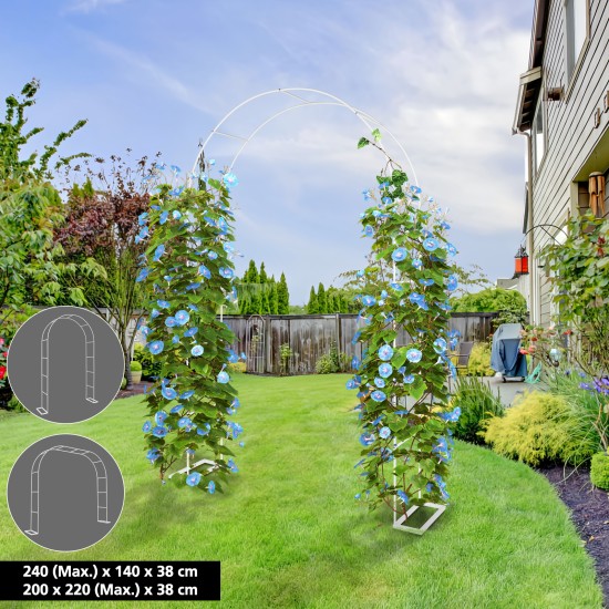 Sturdy White Metal Garden Arch - 1PC Outdoor Climbing Plant Trellis, Ideal for Roses, Vines, Weddings & Events