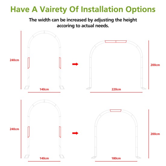 Sturdy White Metal Garden Arch - 1PC Outdoor Climbing Plant Trellis, Ideal for Roses, Vines, Weddings & Events